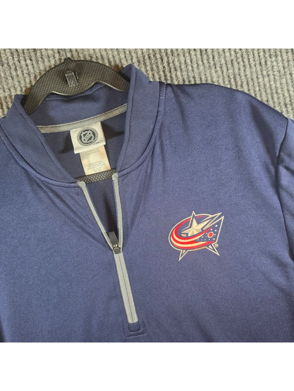 Columbus Blue Jackets NHL Mens M 1/4 Zip Pullover Navy Hockey Performance